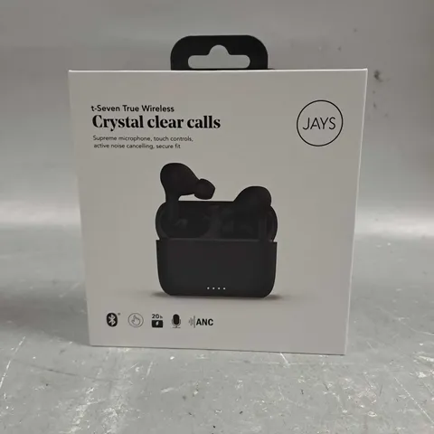 SEALED AND BOXED JAYS T-SEVEN TRUE WIRELESS NOISE CANCELLING EARBUDS T7TW01 IN BLACK