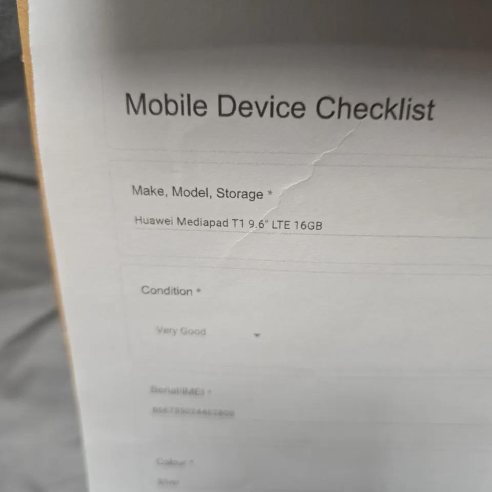 HUAWEI MEDIAPAD T1 9.6" LTE 16GB TABLET – BOXED