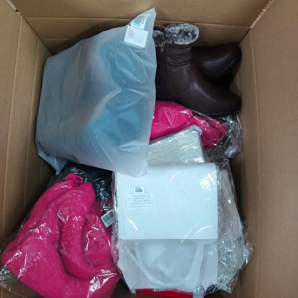 APPROXIMATELY 10 ASSORTED CLOTHING PRODUCTS IN VARIOUS STYLES & SIZES