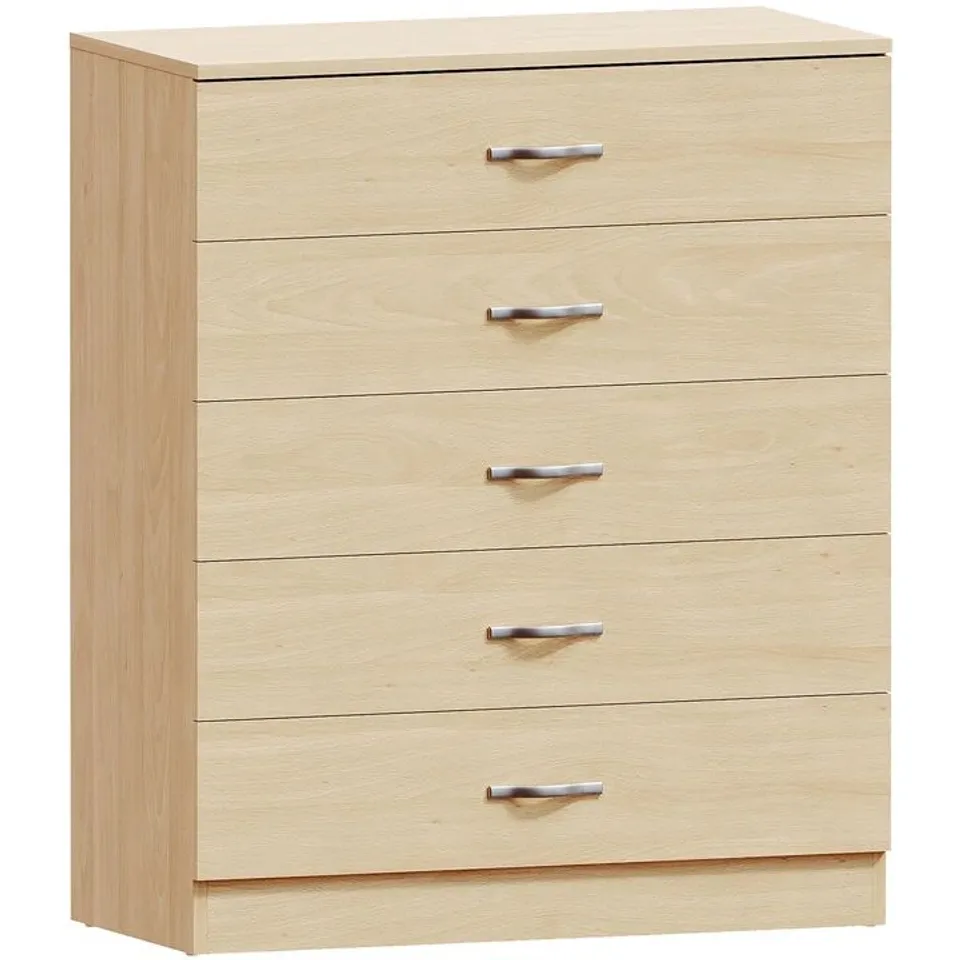 BOXED VIDA DESIGNS RIANO 5 DRAWER CHEST - PINE