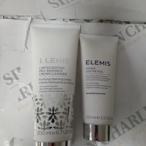 BOX OF 2 ELEMIS BEAUTY PRODUCTS TO INCLUDE LIMITED EDITION PRO RADIANCE CREAM CLEANSER, PAPAYA ENZYME PEEL.