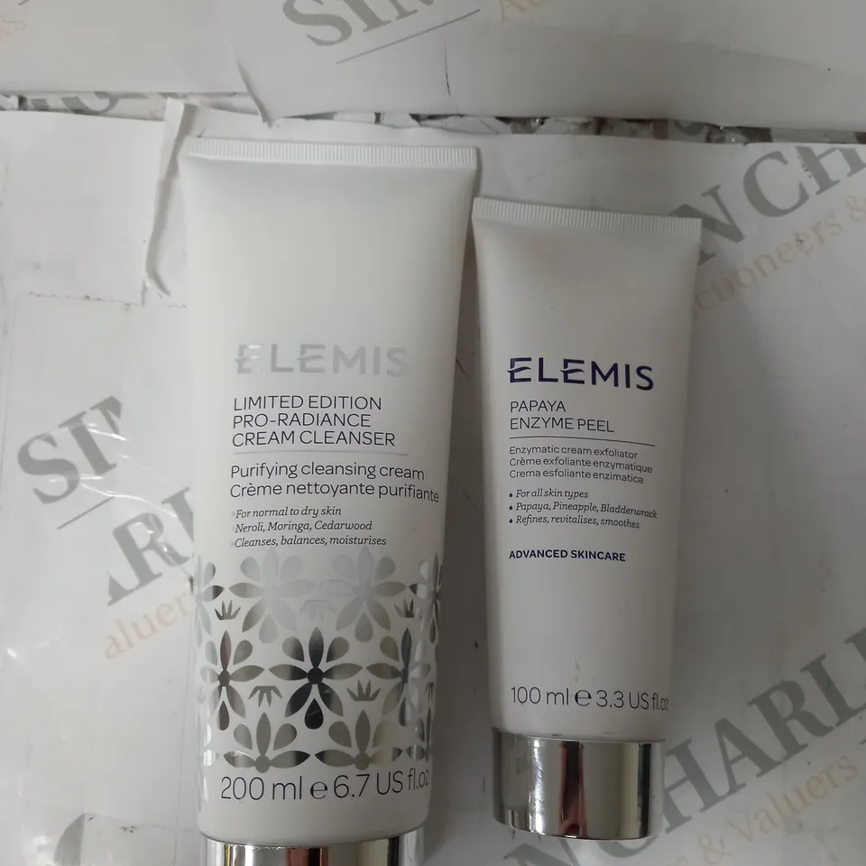 BOX OF 2 ELEMIS BEAUTY PRODUCTS TO INCLUDE LIMITED EDITION PRO RADIANCE CREAM CLEANSER, PAPAYA ENZYME PEEL.