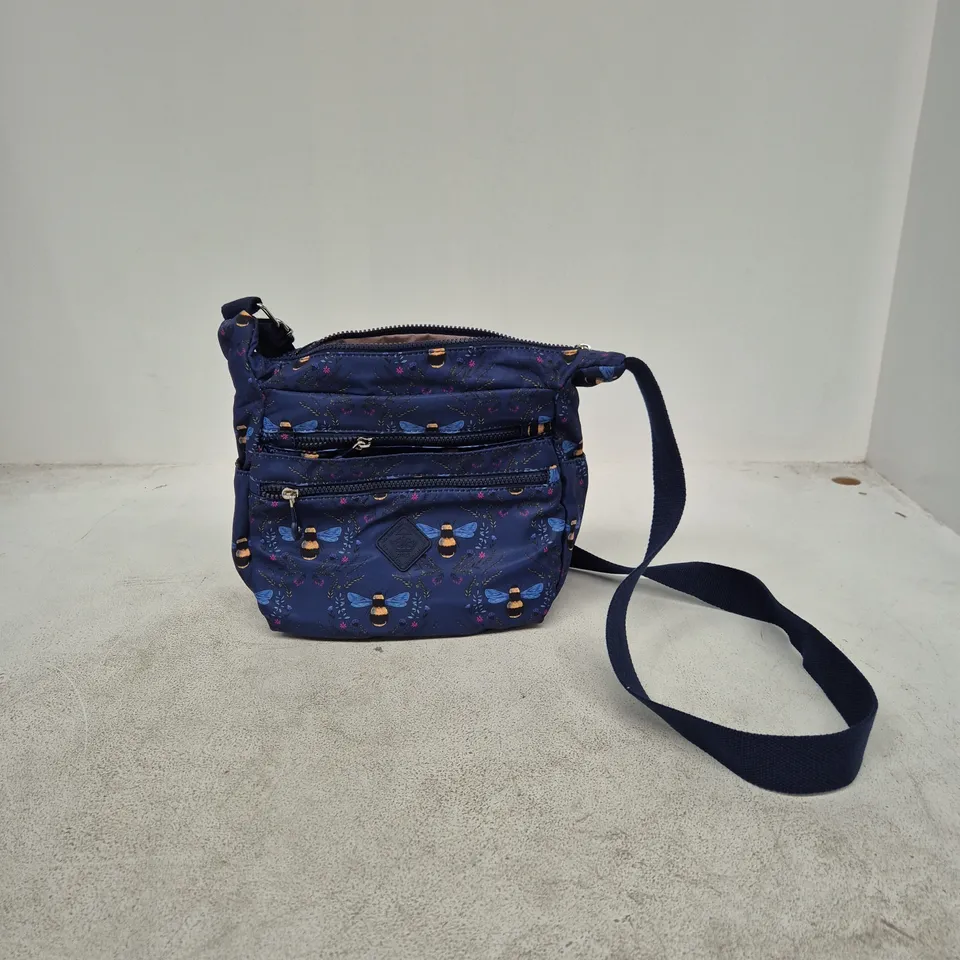 NAVY BLUE CROSSBODY BAG WITH BEE PRINT
