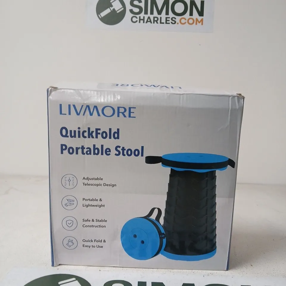 LIVMORE QUICKFOLD PORTABLE STOOL – BLUE