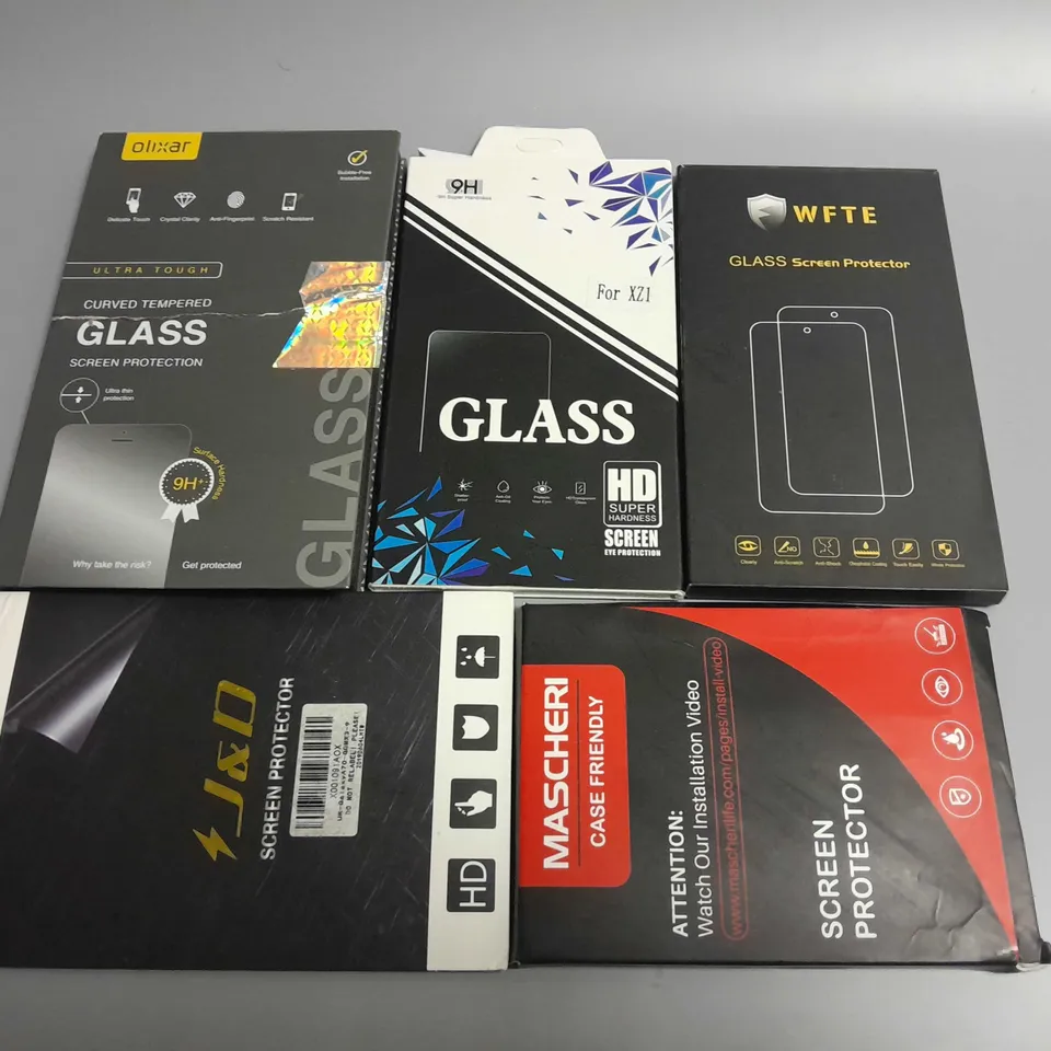 LOT OF 5 ASSORTED PHONE SCREEN PROTECTORS