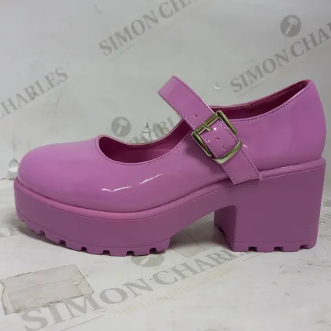 KOI VEGAN PATENT PINK PLATFORM MARY JANES UK SIZE 6