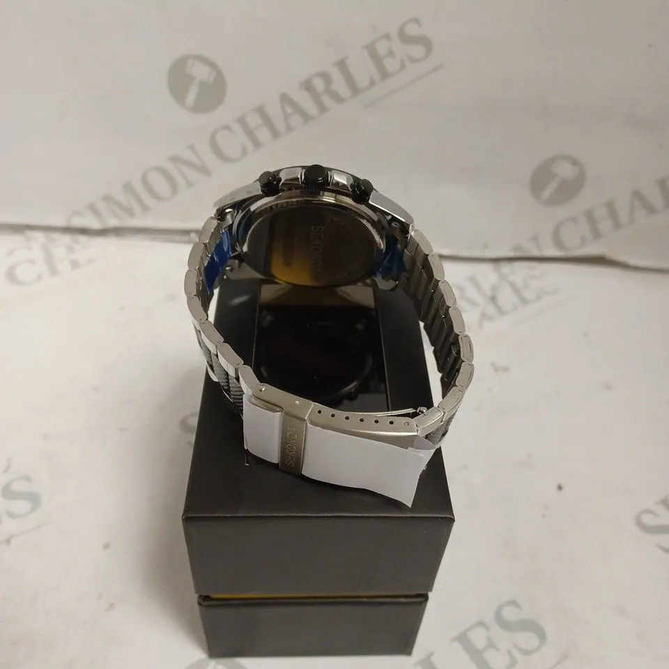 BOXED SEKONDA GENTS SPORTS WATCH WIHT TWO TONE STAINLESS STEEL BRACELET - JAPAN MOVEMENT - 5 ATM. 