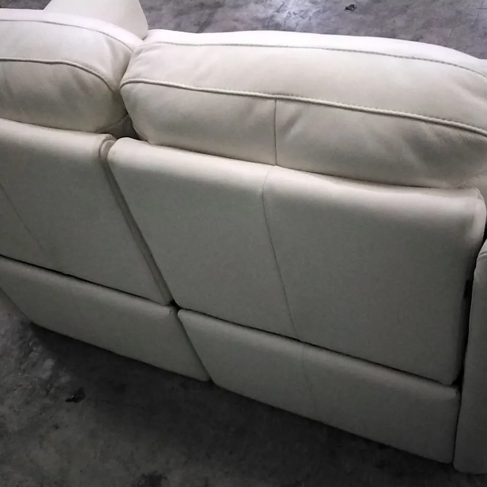 QUALITY ITALIAN DESIGNER AVOLA MANUAL RECLINER LOVESEAT CREAM LEATHER