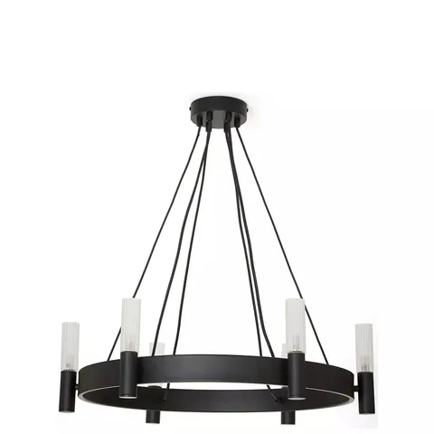 BOXED FRANCIS 6 LIGHT PENDANT - BLACK