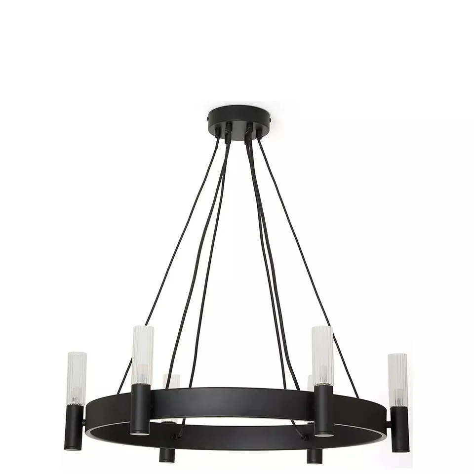 BOXED FRANCIS 6 LIGHT PENDANT - BLACK 