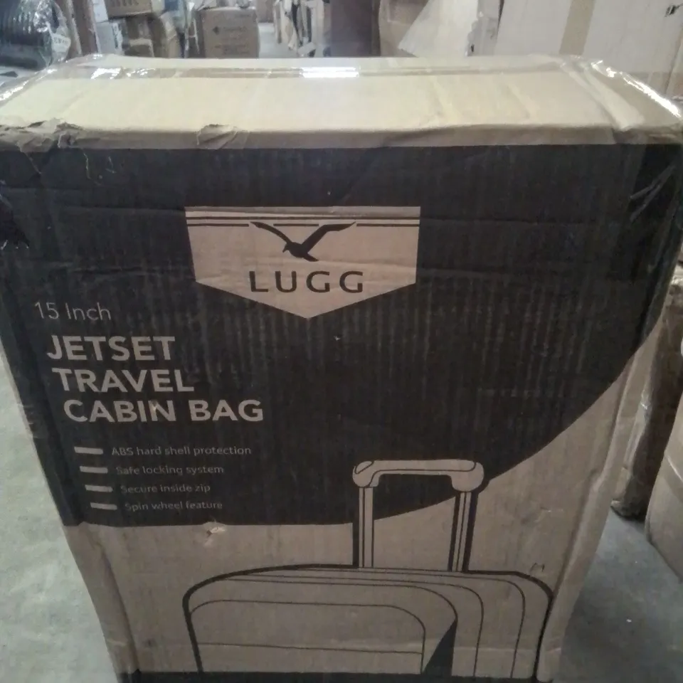 BOXED LUGG JETSET TRAVEL 15INCH CABIN  SUITCASE IN GUN METAL