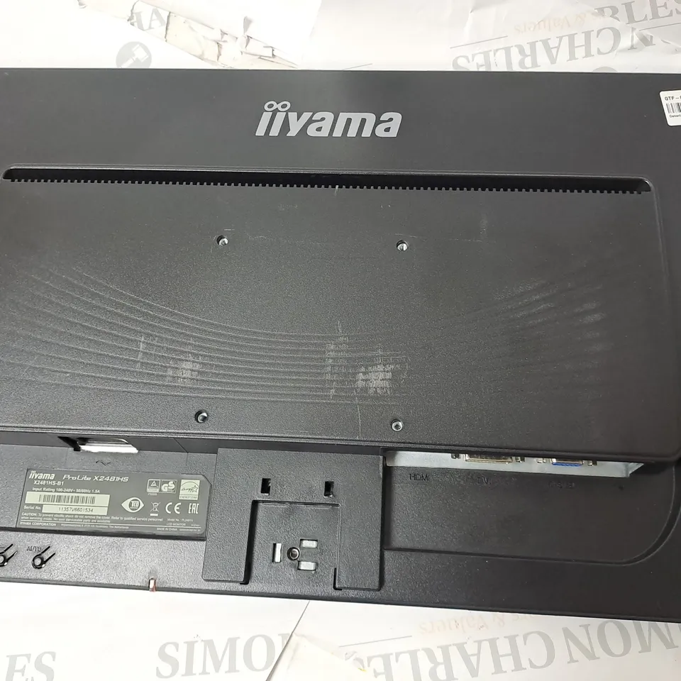 IIYAMA PRO LITE X2481HS 24" MONITOR MODEL X2481HS-B1 SERIAL #11357V6601534
