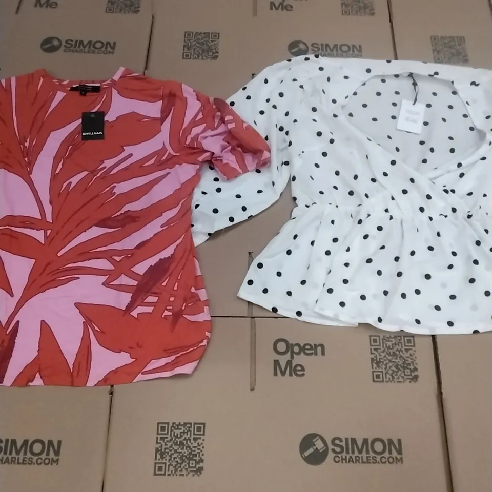 PALLET OF BRAND NEW WOMENS QUALITY DESIGNER CLOTHES APPROXIMATELY 140  TO INCLUDE;JEANS, TOPS, DRESSES ETC