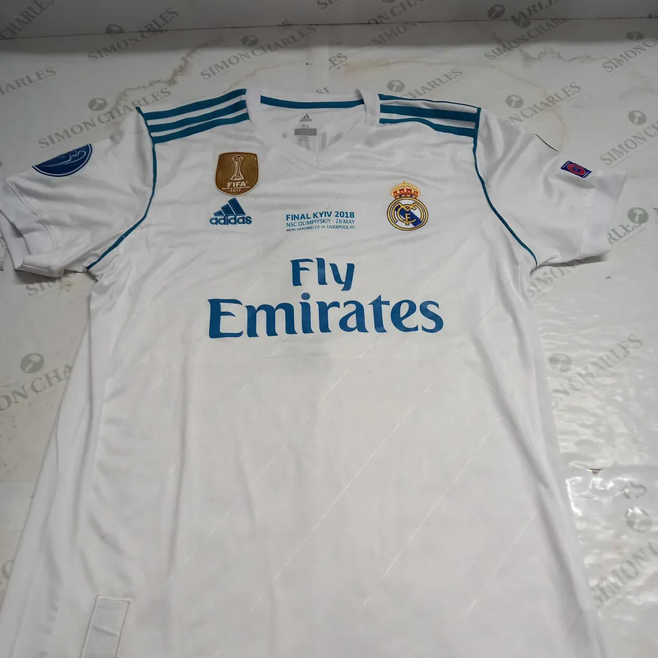 MENS REAL MADRD 2018 CHAMPIONS LEAGUE FINAL HOME SHIRT - RONALDO PRINT - SIZE XL