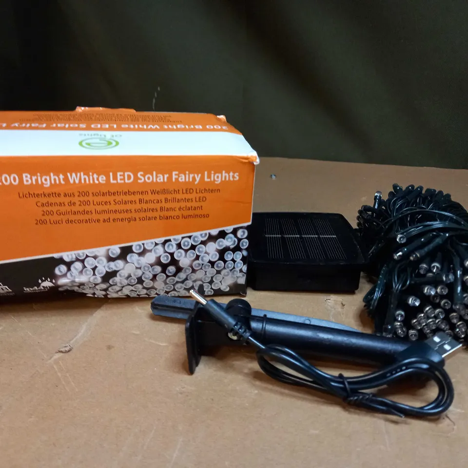 200 BRIGHT WHITE LED SOLAR FAIRY LIGHTS