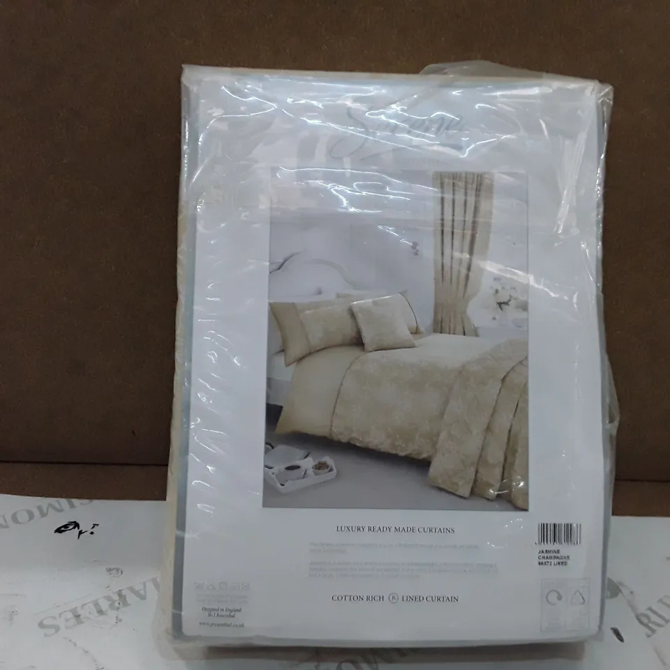 BRAND NEW SERENE LINED CURTAINS - 167CM X 182CM (CHAMPAGNE)