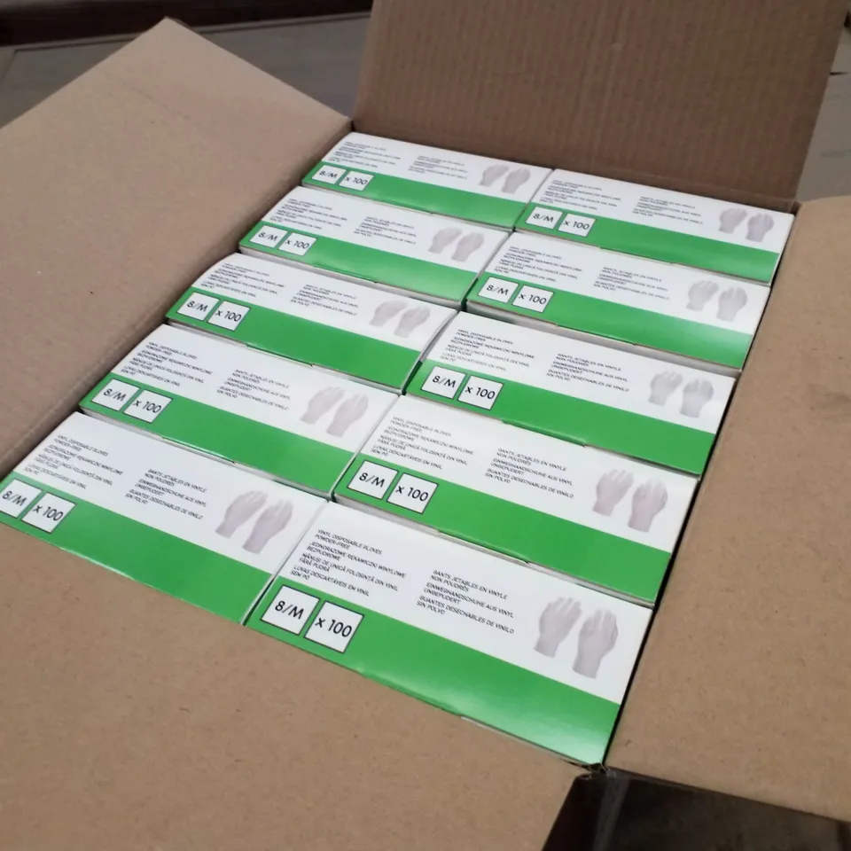 PALLET OF APPROXIMATELY 56 INTCO VINYL DISPOSABLE GLOVES 100PK BOXES - MEDIUM