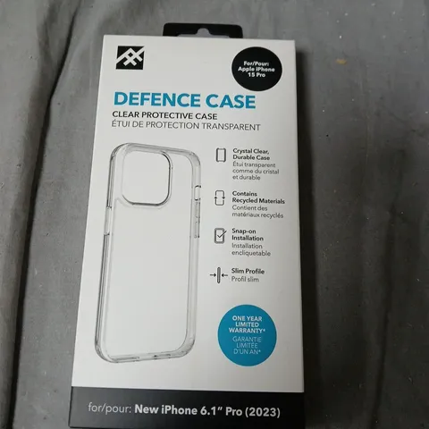 BOX OF APPROXIMATELY 100 DEFENCE CASE CLEAR PROTECTIVE CASE FOR IPHONE 15 PRO – PACK OF MULTIPLE (6.1" DISPLAY)