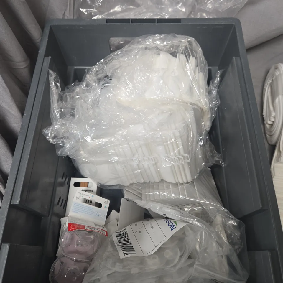 ASSORTED PLASTIC CURTAIN COMPONENTS – MIXED LOT