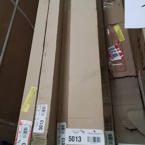 BOXED WHITE WARDOBE WITH SHELVES AND CLOTHES RAIL, 159CM W X 203CM H X 53CM D (5 BOXES)