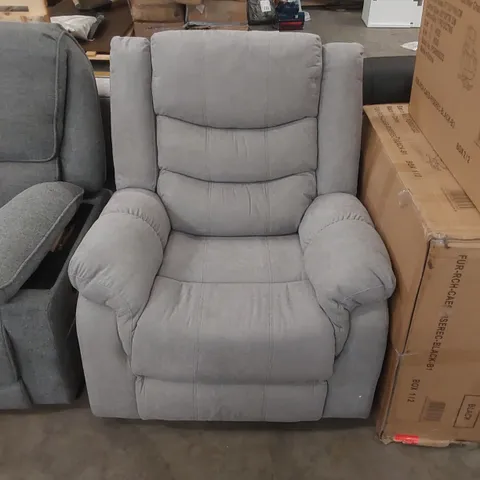 QUALITY DESIGNER FABRIC UPHOLSTERED MANUAL RECLINING ARMCHAIR 