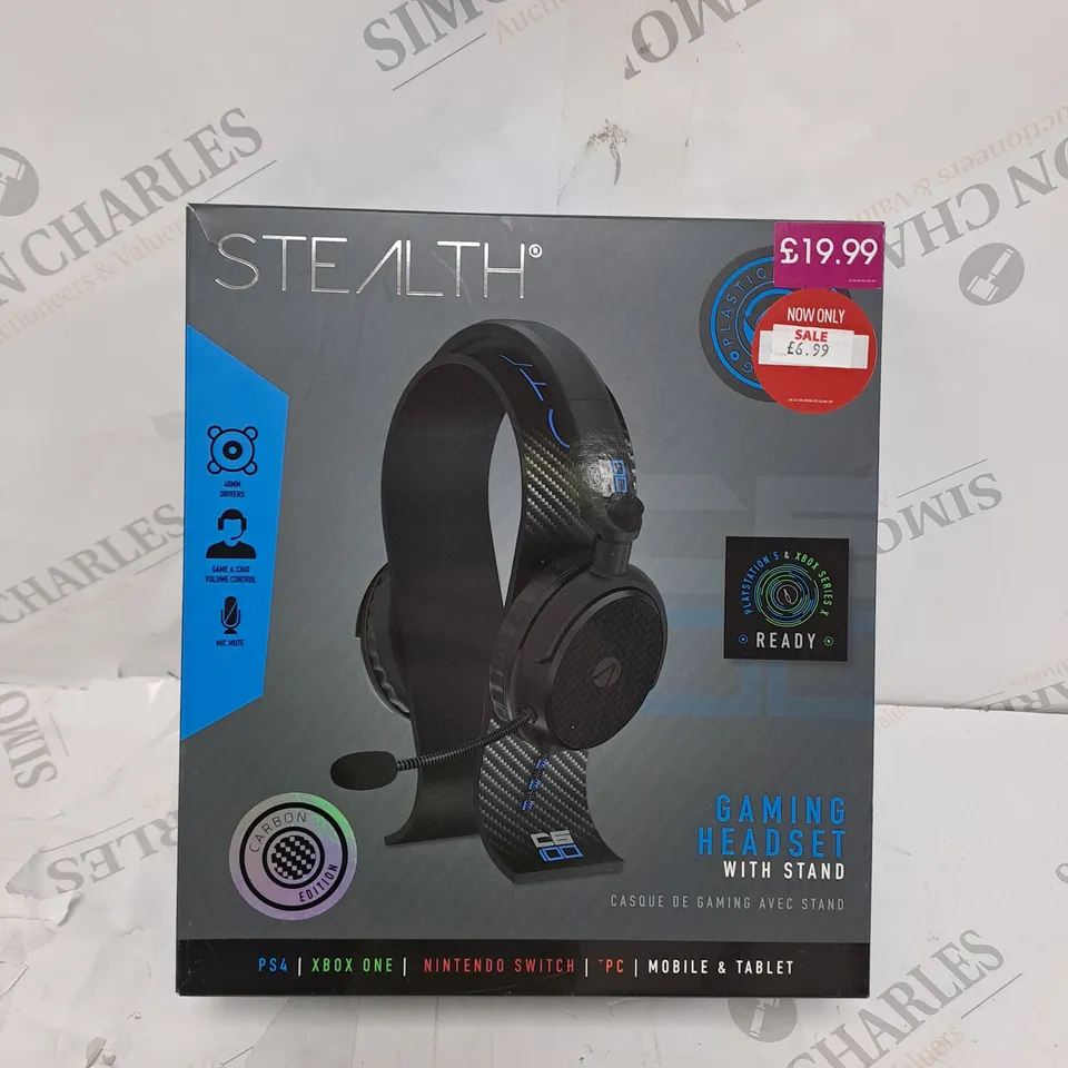 MEDIUM BOX OF 6 STEALTH C6-100 STEREO GAMING HEADSET & STAND - BLUE
