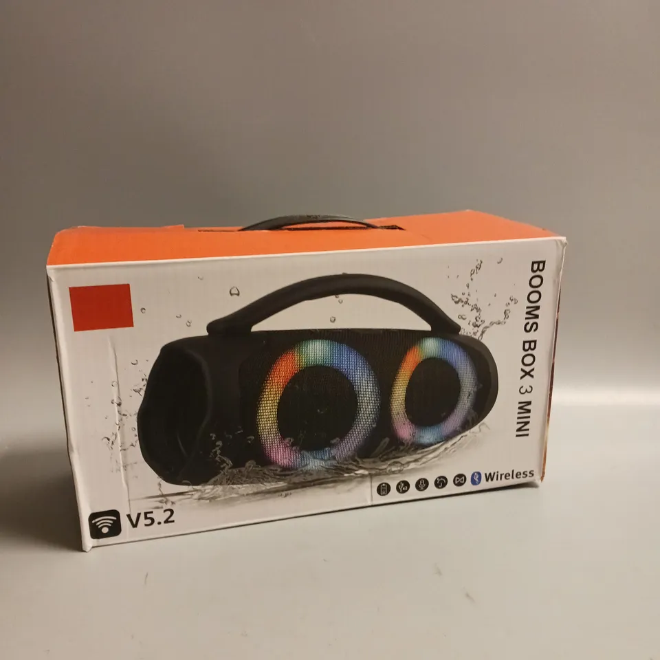 BOOMS BOX 3 MINI STANDING SPEAKER WIRELESS BLUETOOTH INCLUDES CHARGING CABLE