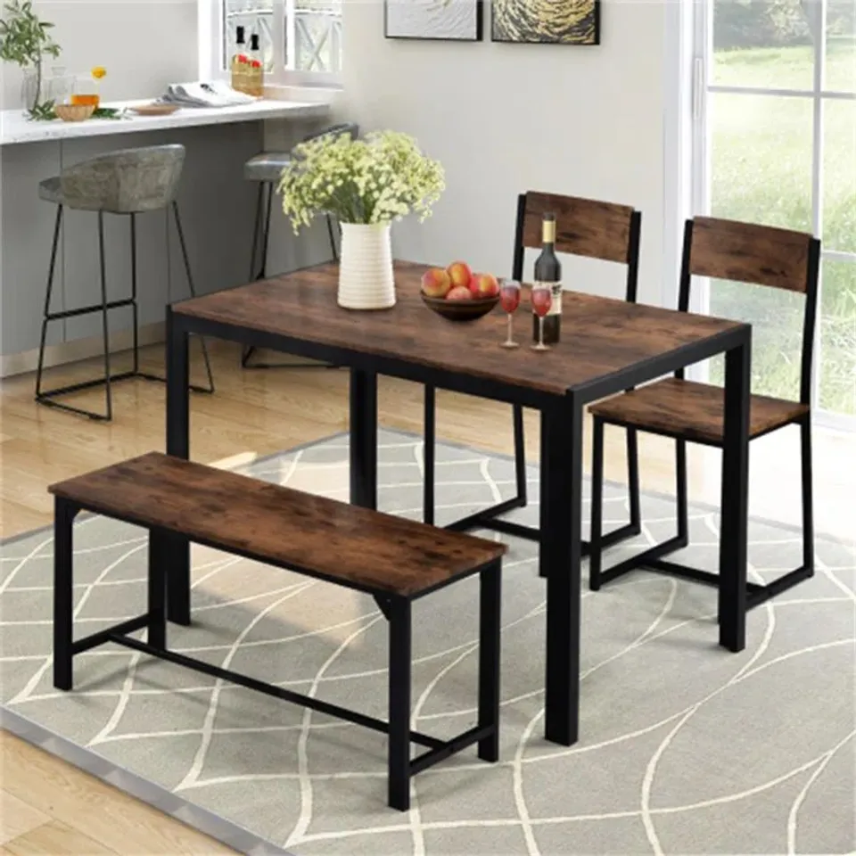 BOXED BIGS 4-PERSON DINING TABLE IN RUSTING BROWN (1 BOX)