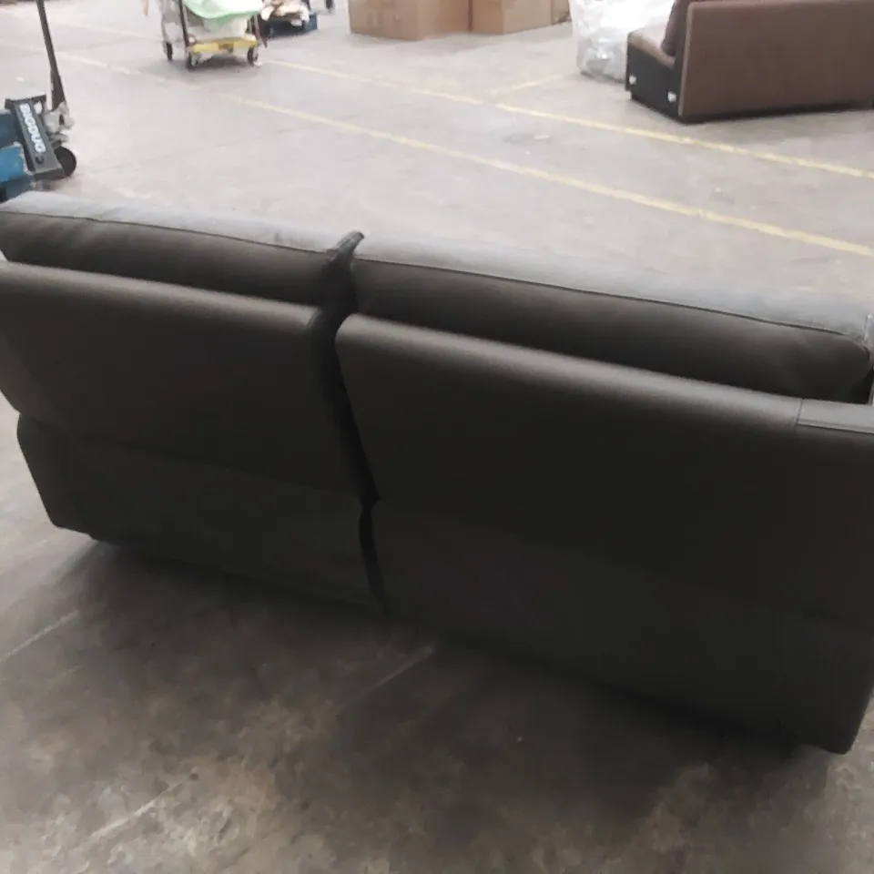 EDISON 3 SEATER LUXURY FAUX LEATHER MANUAL RECLINER SOFA - CHARCOAL  RRP £799
