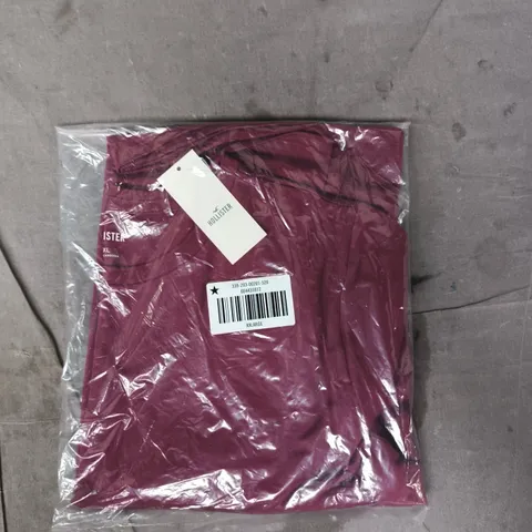BAGGED HOLLISTER LONG SLEEVE TOP IN BURGUNDY SIZE XXL