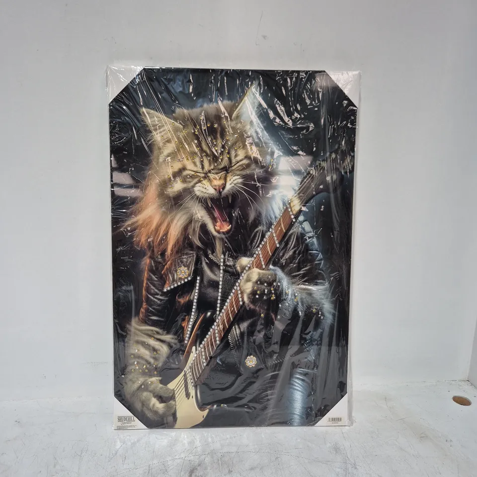 LOT OF 18 AS NEW SHUDEHILL ROCKING CAT THEMED WALL ARTS - 60X40CM