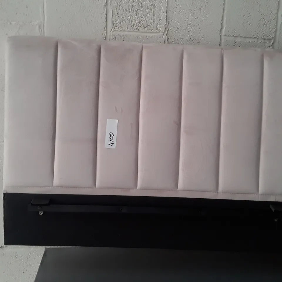 DESIGNER PINK VELVET EFFECT 13 BAR FOOTBOARD SIZE APPROX 195CM