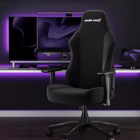 BOXED ANDASEAT LUNA PREMIUM LARGE GAMING CHAIR - BLACK FABRIC