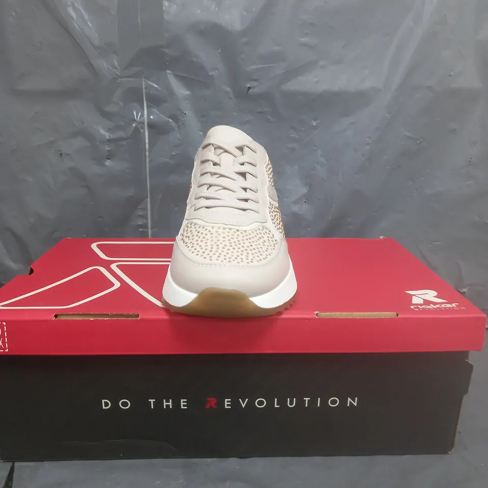 RIEKER SPARKLY TRAINERS ROSE GOLD SIZE 4