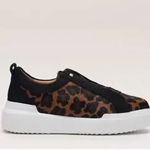 MODA IN PELLE BERNADETTA DARK LEOPARD HIDDEN GHILLIE LACE TRAINERS SIZE 39