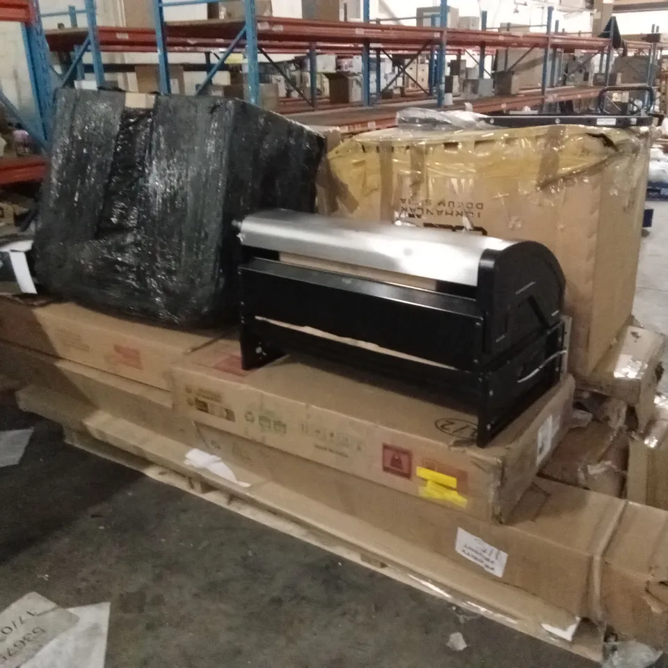 PALLET OF ASSORTED INCOMPLETE FURNITURE PARTS AND PIECES 