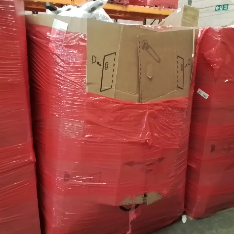 PALLET CONTAINING ASSORTED PRODUCTS INCLUDING: USPARK SUPER KING AND DOUBLE MATTRESS, DEHUMIDIFIER, SUPERMARKET TOY, 3 x 6m PARTY TENT GAMING CHAIR PARTS ECT