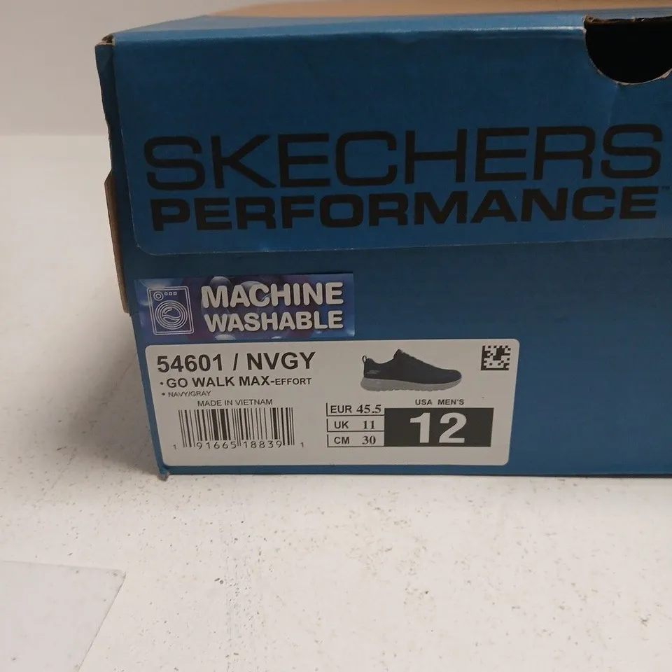 UK 11 SKECHERS GO WALK MAX-EFFORT SNEAKERS – NAVY/GREY