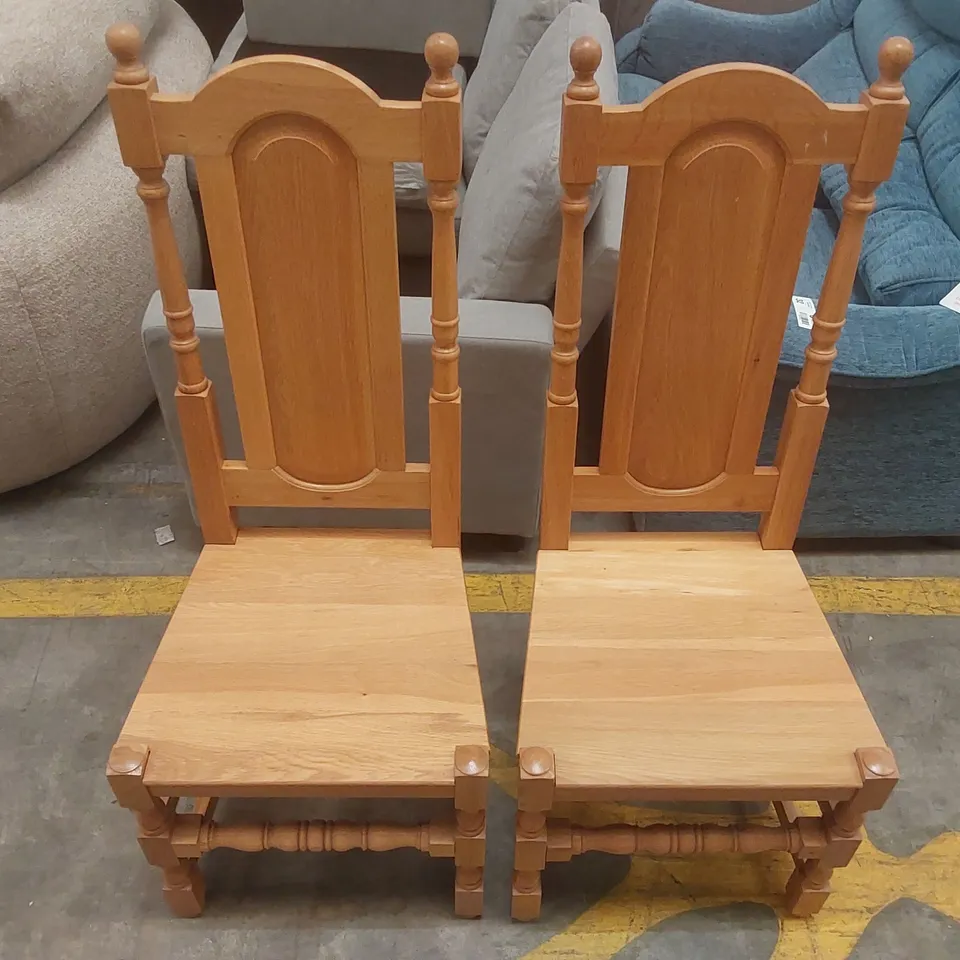 PAIR OF DESIGNER WOODEN DINING CHAIRS