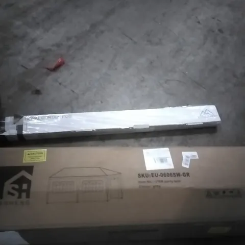 PALLET OF ASSORTED ITEMS TO INCLUDE; PARTY TENT, CURTAIN ROD 