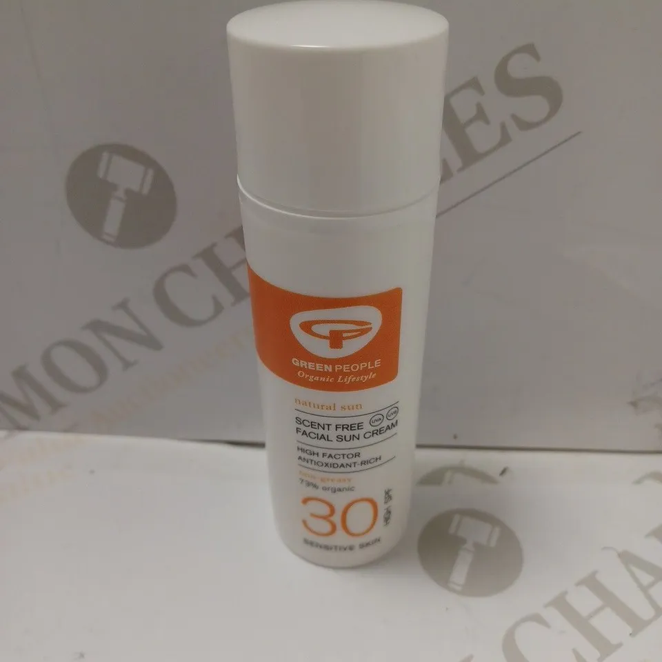 BOXED GREEN PEOPLE SCENT FREE SPF 30 FACIAL SUN CREAM ORGANIC