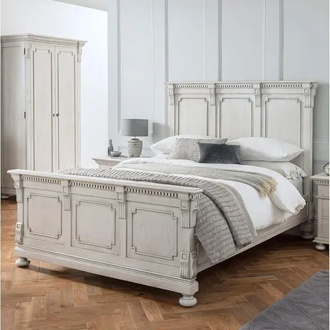 BRAND NEW BOXED HOMESDIRECT BAKERSFIELD ANTIQUE GREY SINGLE BEDFRAME(4 BOXES)