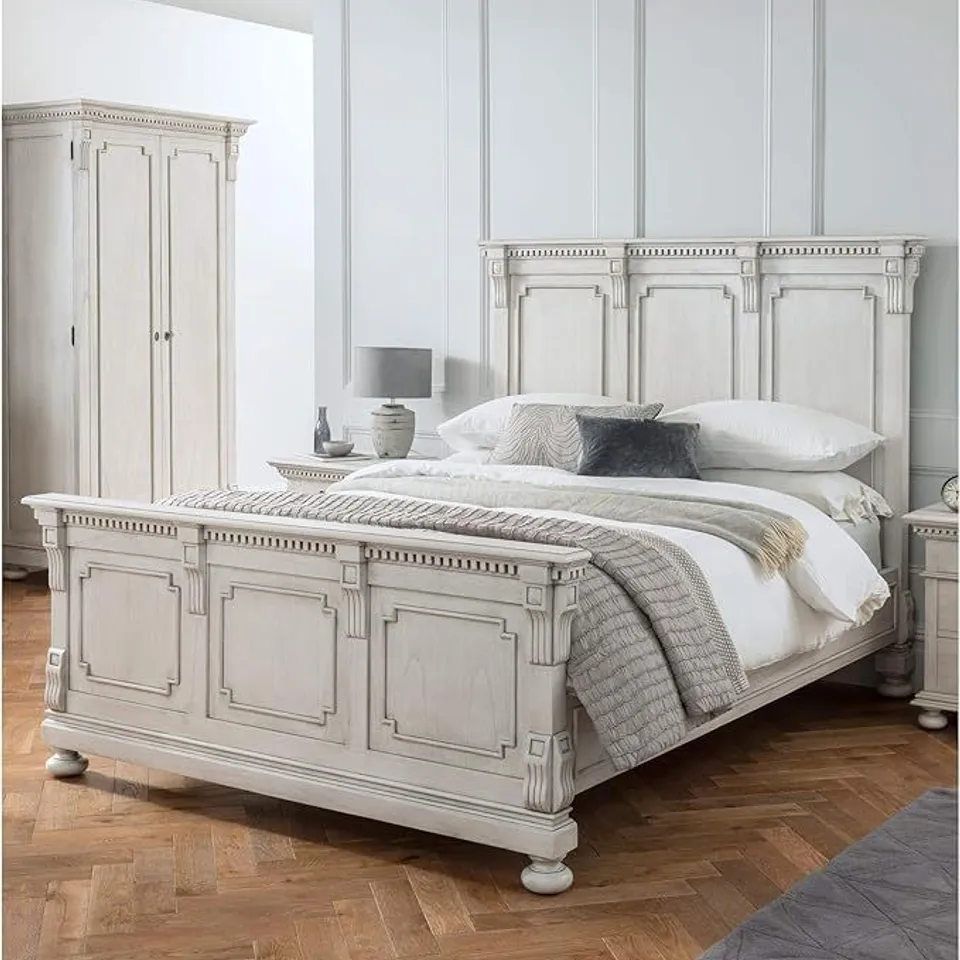 BRAND NEW BOXED HOMESDIRECT BAKERSFIELD ANTIQUE GREY SINGLE BEDFRAME(4 BOXES)