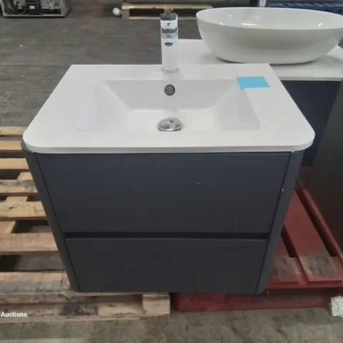 DESIGNER NAVY 2-DRAWER BATHROOM SINK UNIT