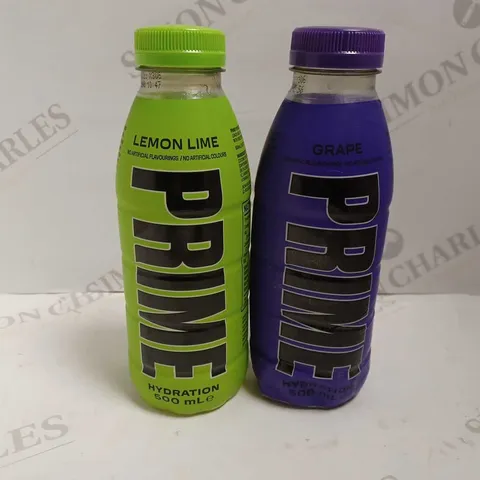 BOX OF 2 PRIME DRINKS - LEMON LIME AND GRAPE