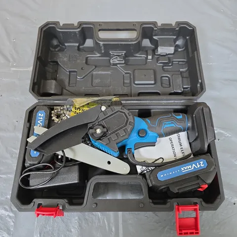 CORDLESS MINI CHAINSAW AND CARRY CASE