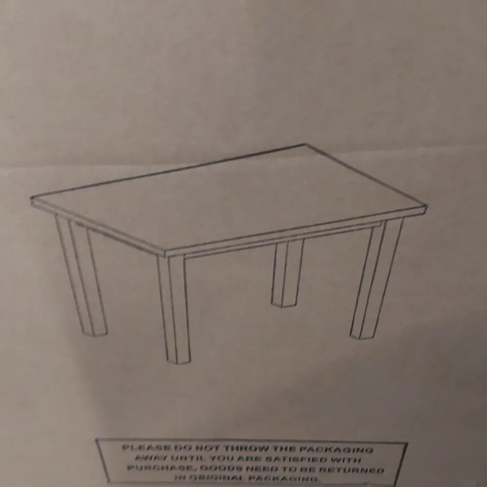 BOXED DINING TABLE 1.2M TWO TONE - GREY/OAK (1 BOX)