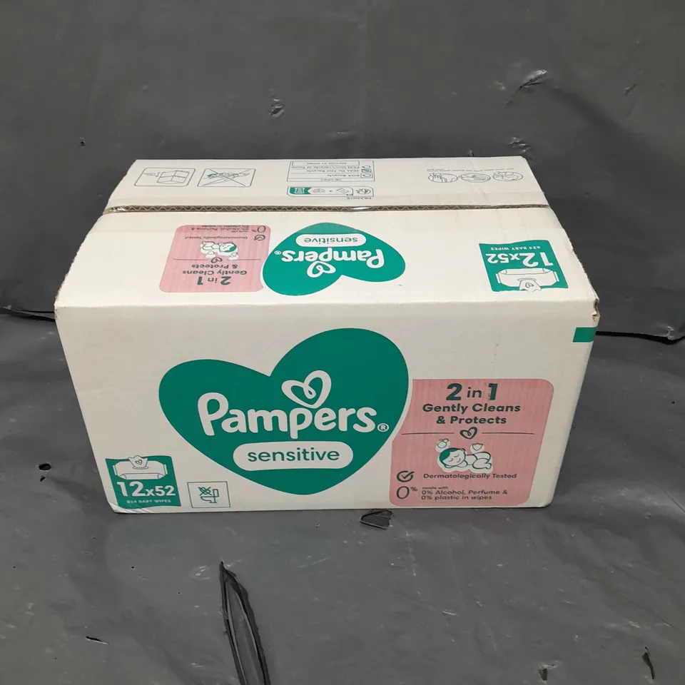 BOXED PAMPERS SENSITIVE CLEANING WIPES MULTIPACK - 12 PACKS PER BOX 