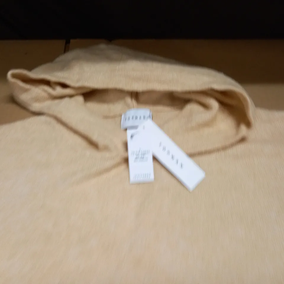 TOPMAN HOODED TOP IN NATURAL - L