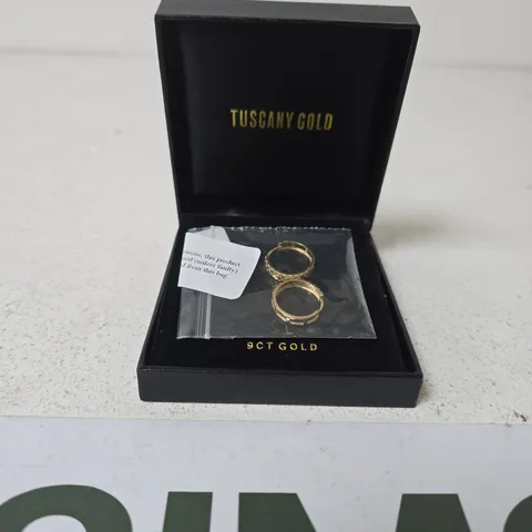 TUSCANY GOLD 9CT GOLD EAR RINGS IN BLACK BOX